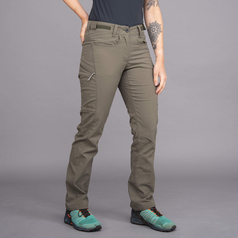 womens arnison pant trousers in mortar front - closed