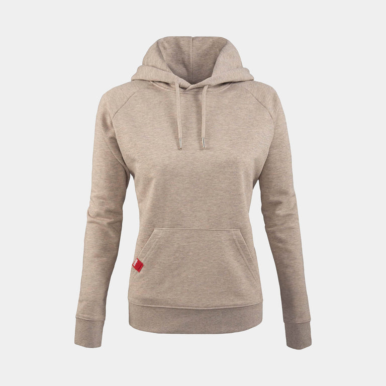 Alpkit women's Blank Canvas Hoody in Heather Sand - closed