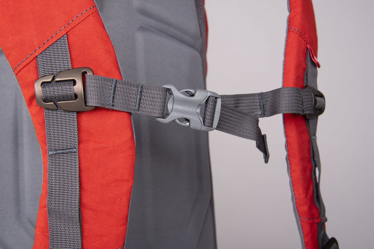 Alpkit brevet wax cotton pack in rust chest strap - closed