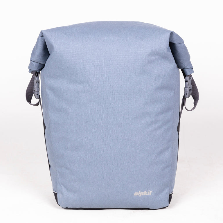 alpkit caledonian 25L pannier bag in storm grey front