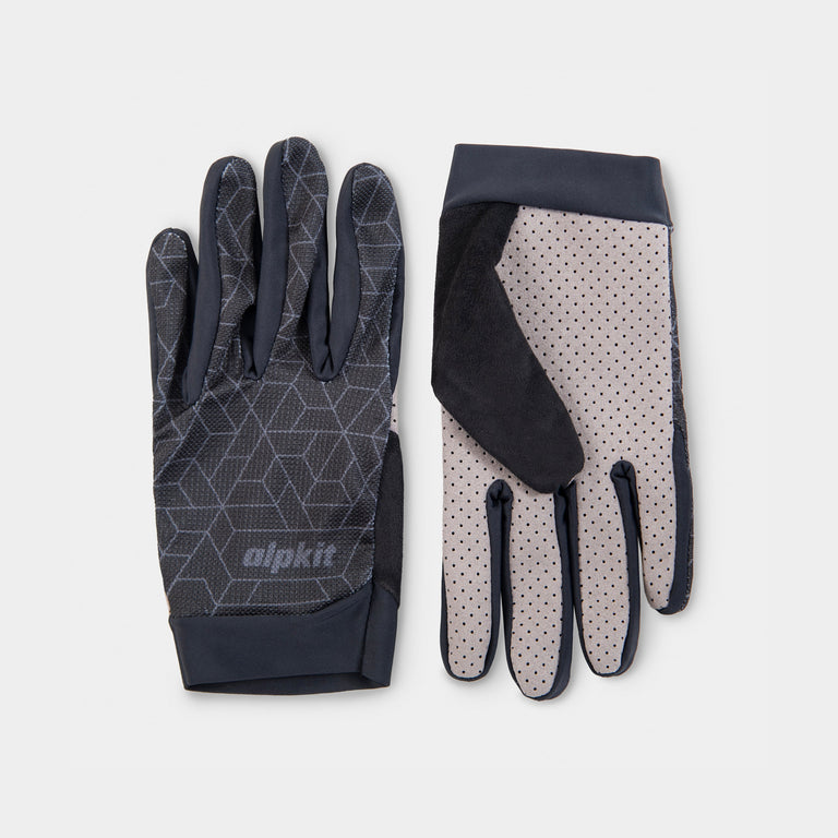 alpkit comet mountain bike glove in black - closed