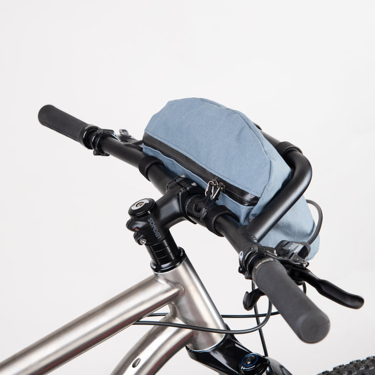 alpkit confucius handlebar bag in storm grey top