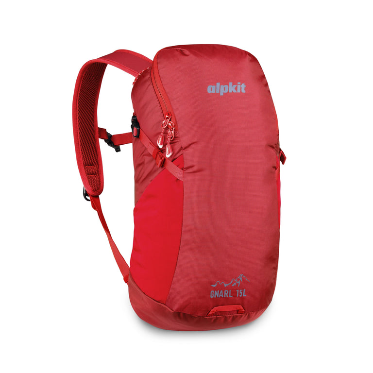 alpkit Gnarl 15L pack in chilli - closed