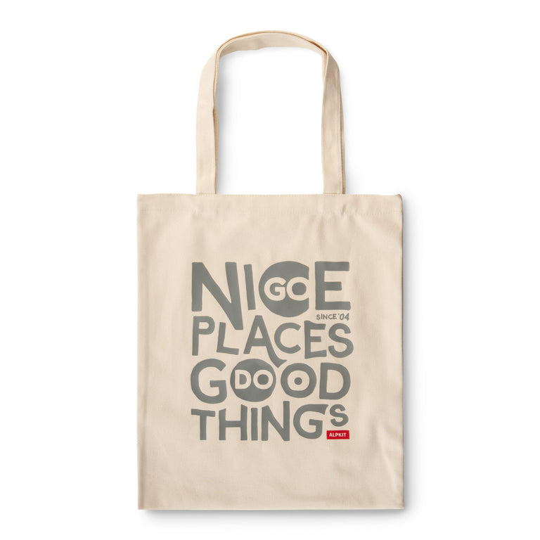 alpkit organic cotton go nice places do good things tote bag GNPDGT