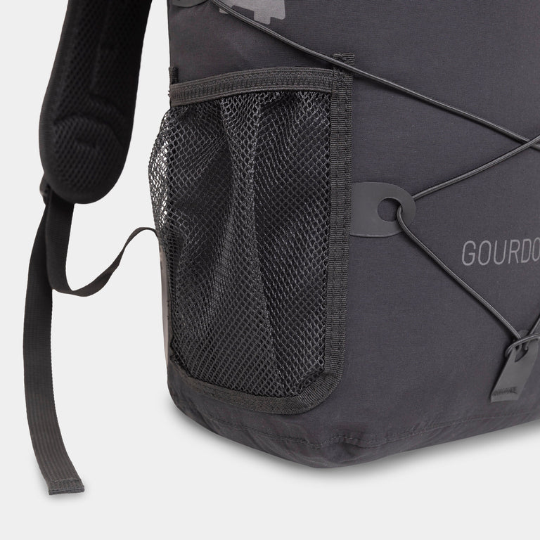 alpkit Gourdon 20 dry bag backpack in black mesh pocket