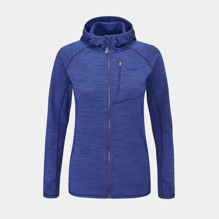 womens griffon hooded fleece in font blue