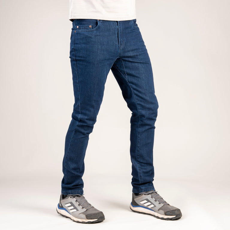 alpkit jeanius mens jeans in blue front