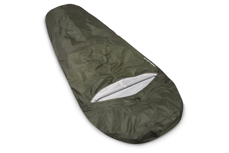 alpkit kloke lightweight bivy bag in kelp - closed