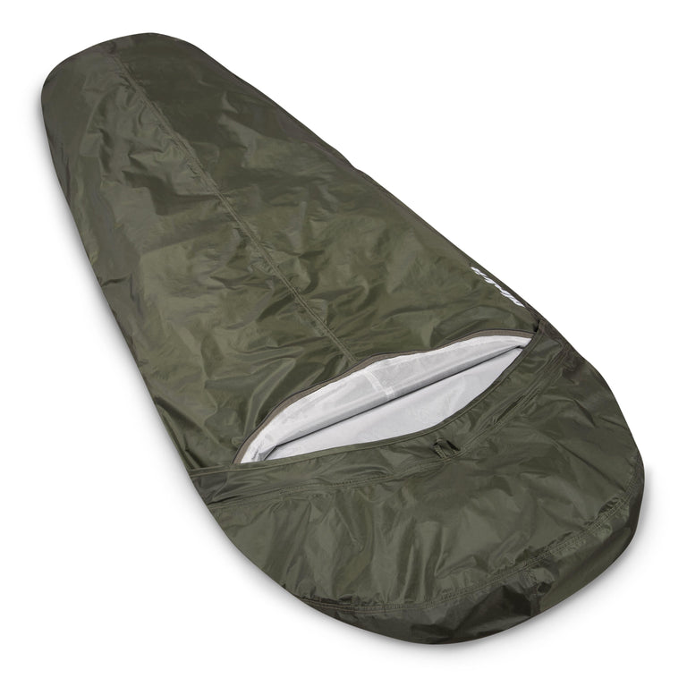 alpkit kloke lightweight bivvy bag in kelp - closed