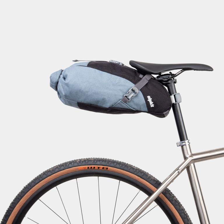 alpkit koala 7 seat pack for bike packing in storm grey - closed