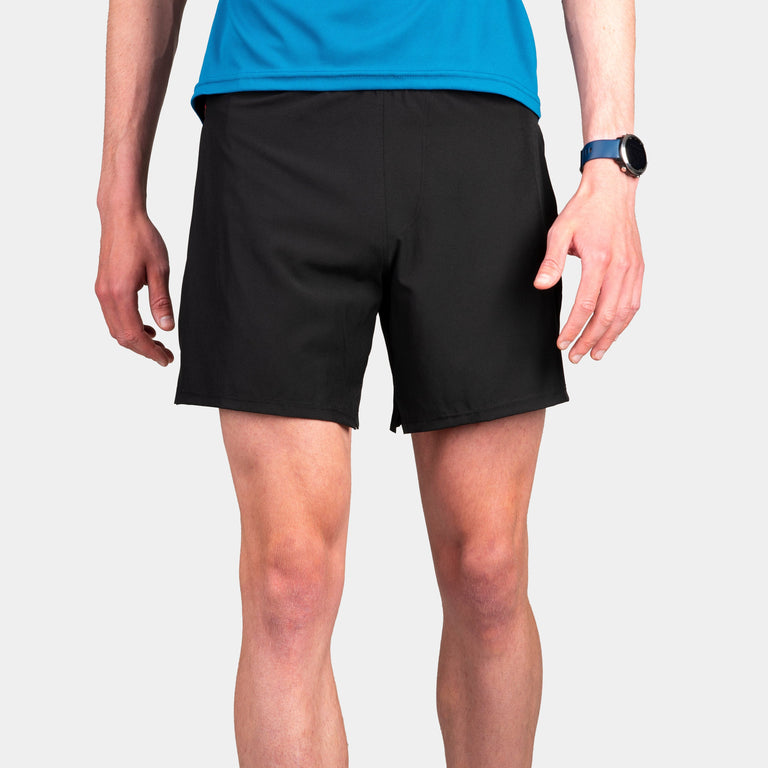 alpkit mens koulin trail shorts for trail running fell running in black - closed