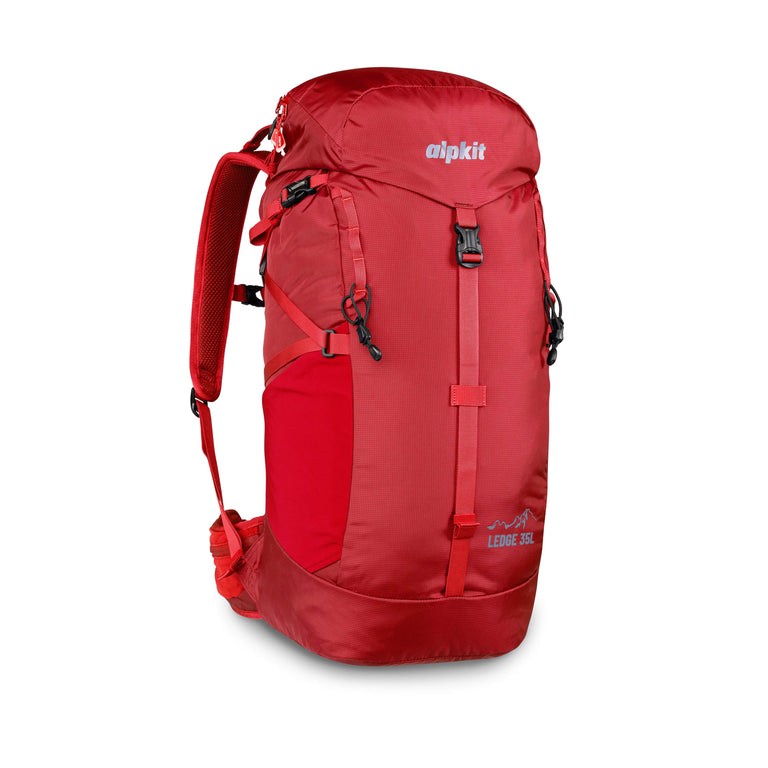 Alpkit Ledge 35l pack in chilli - closed