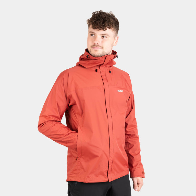 Alpkit men's Argonaut waterproof jacket in brick red