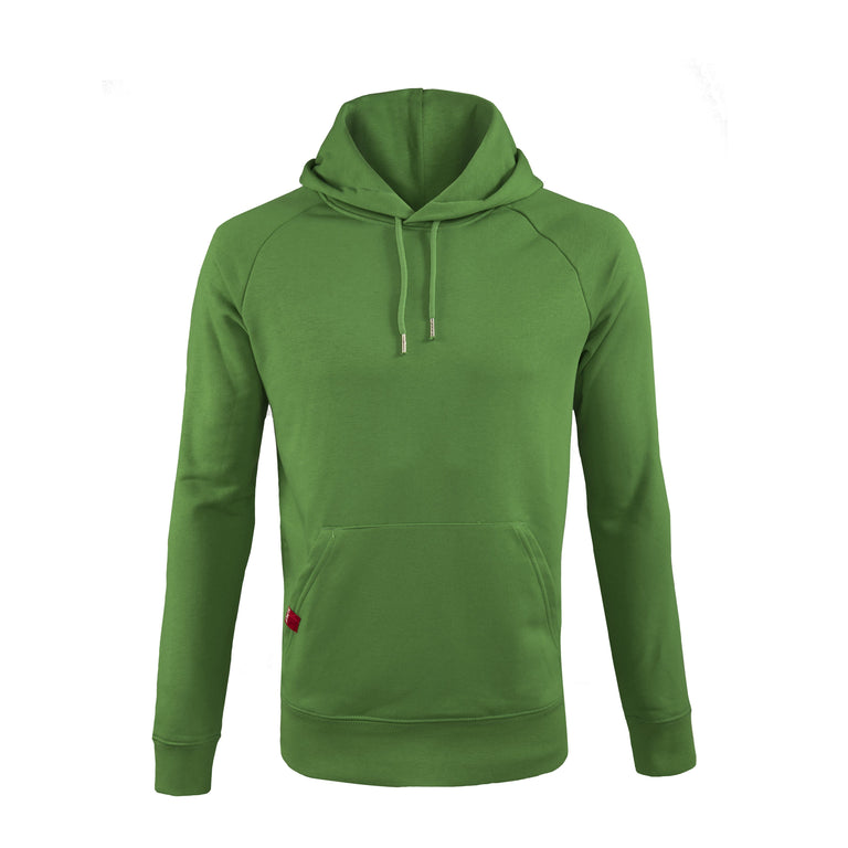 Alpkit men's Blank Canvas Hoody in Fresh Green - closed