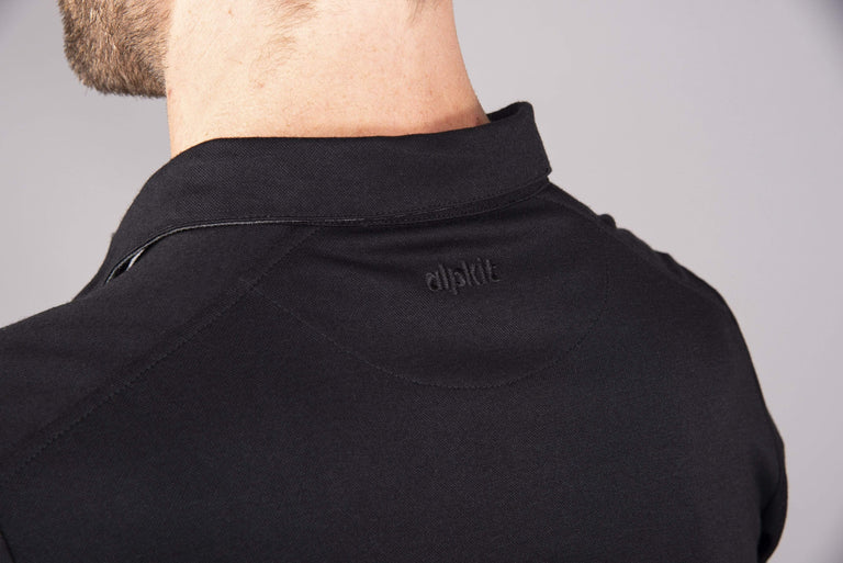 mens alpkit cabrera polo in black logo - closed