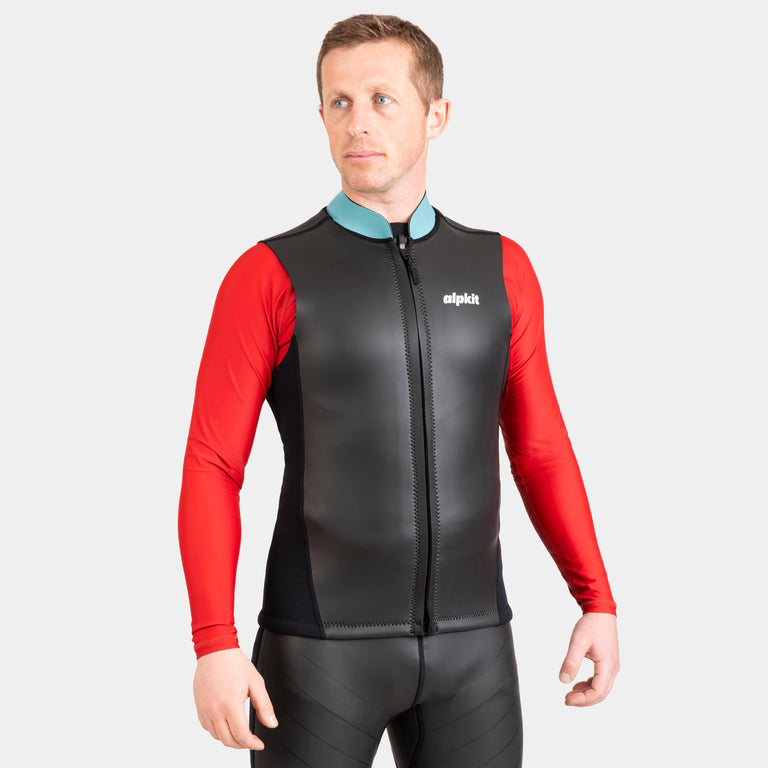 alpkit element wetsuit mens vest in black - closed