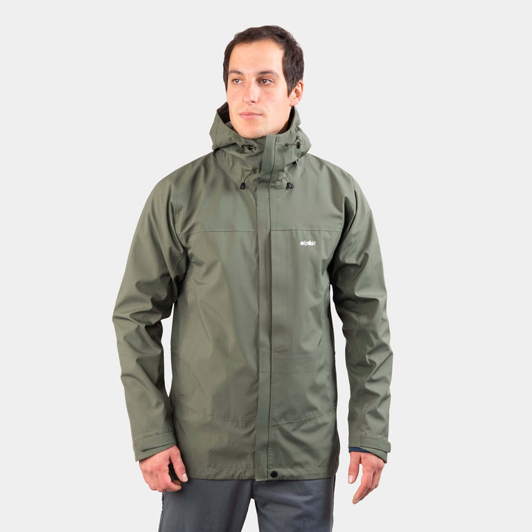 mens Alpkit fortitude waterproof jacket in alder green