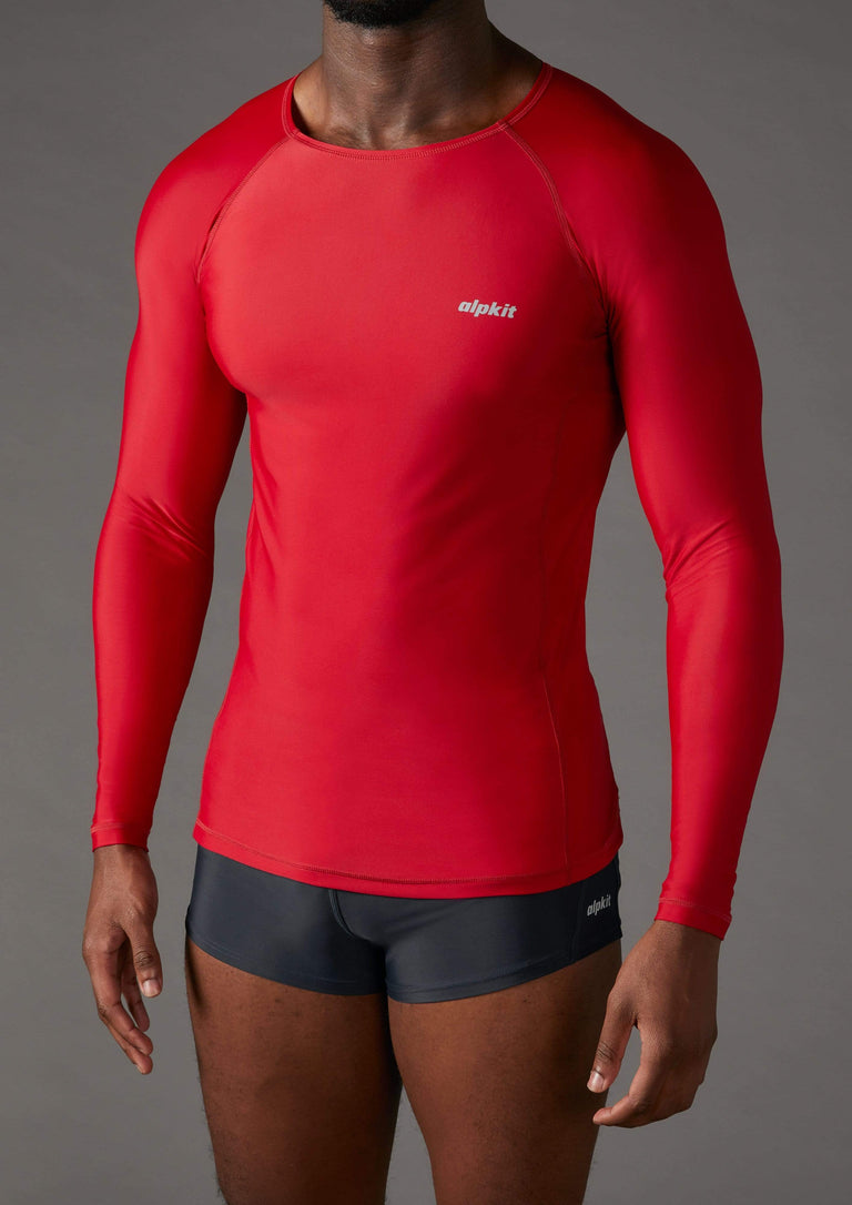 mens Hurley swim top in chilli front