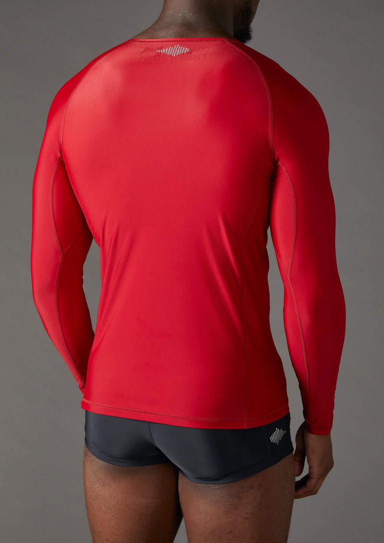 mens Hurley swim top in chilli rear