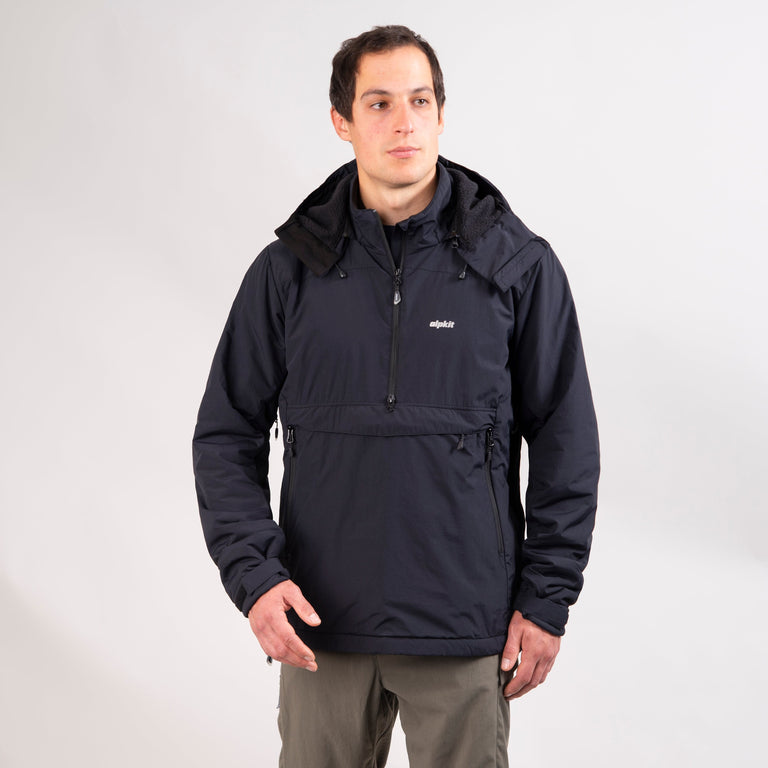 mens Alpkit jura mountain smock in black - closed