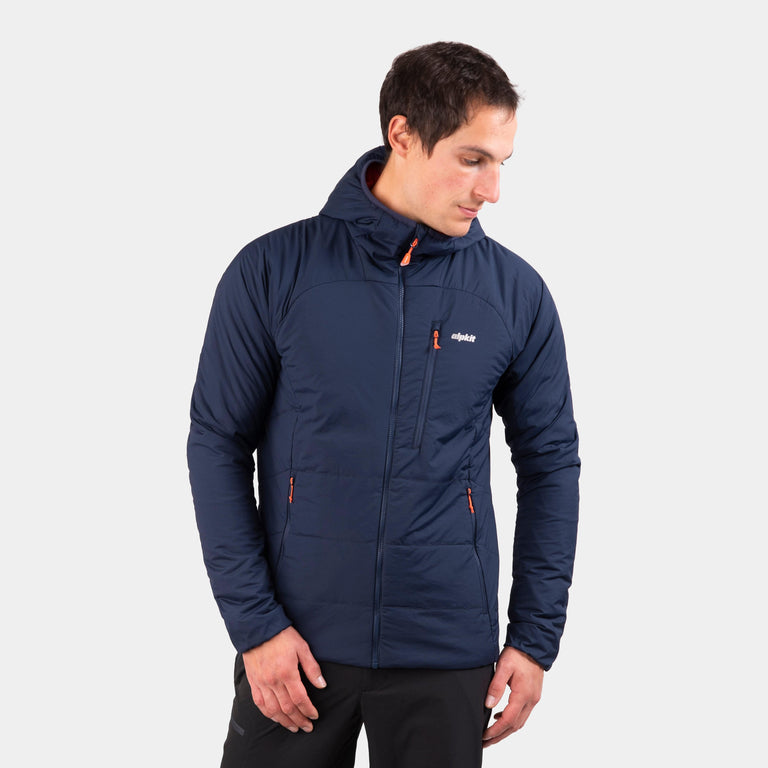 alpkit mens katabatic primaloft insulated synthetic jacket in outer space blue - closed