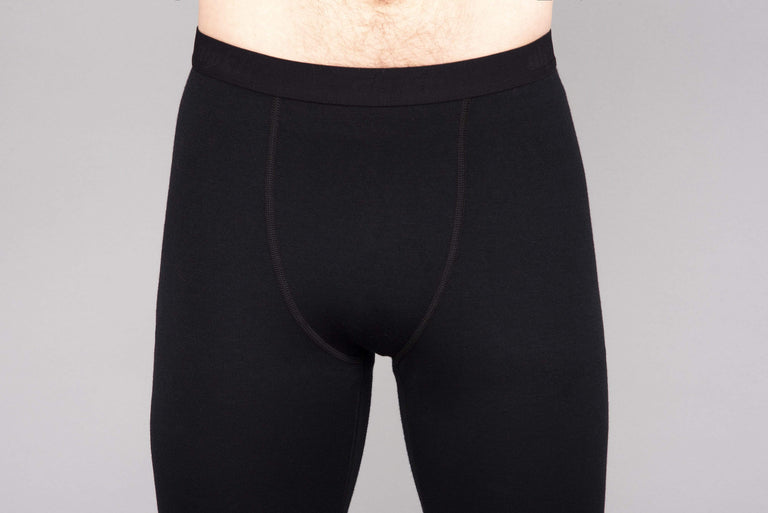 appkit mens kepler merino long John in black front waistband