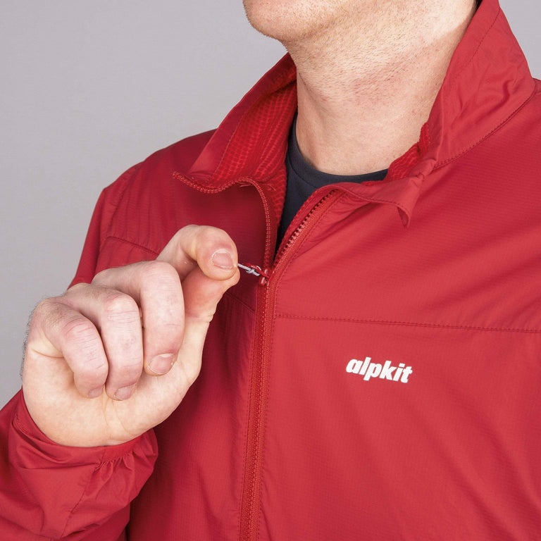 mens alpkit morphosis half zip jacket in chilli zip