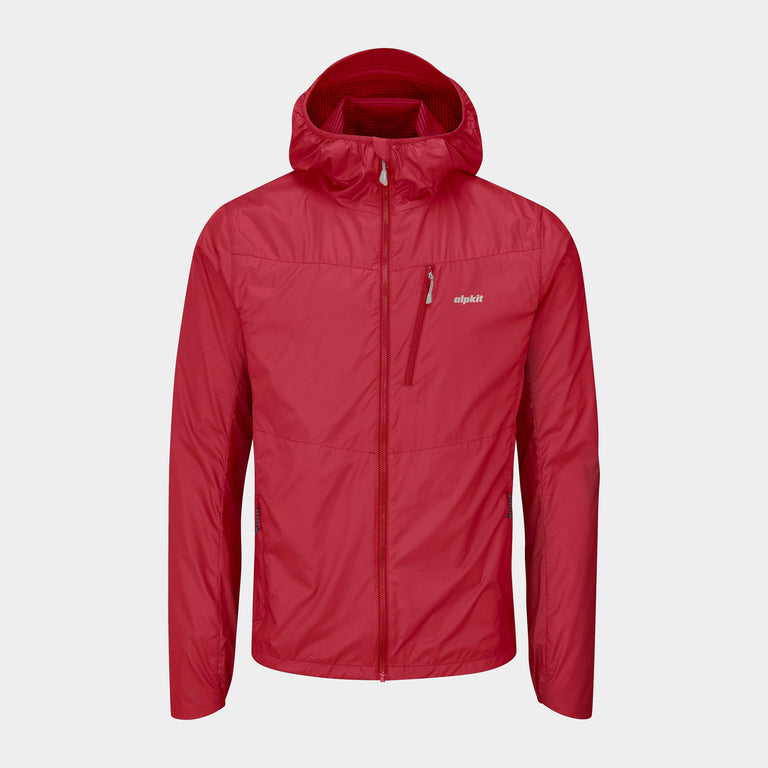 mens alpkit morphosis jacket in chilli red - closed