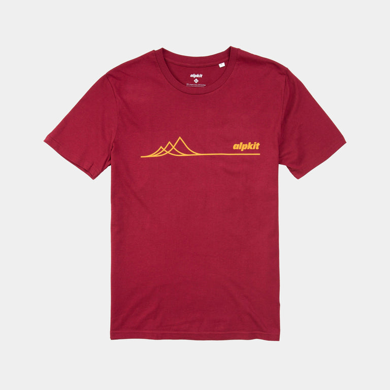 mens mountains tee burgundy - closed