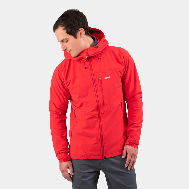 alpkit mens resolute softshell jacket in chilli