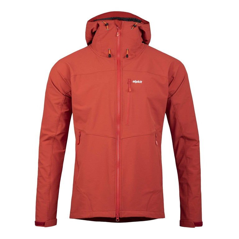 mens resolute softshell jacket in brick - closed