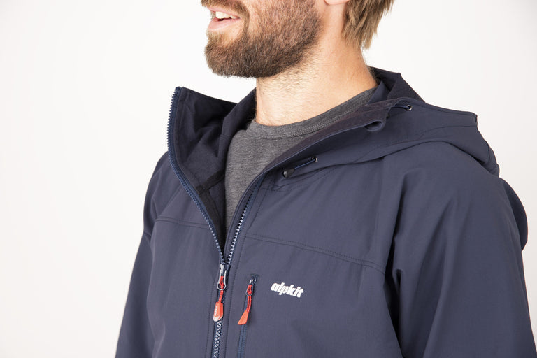 alpkit mens resolute softshell jacket logo - closed