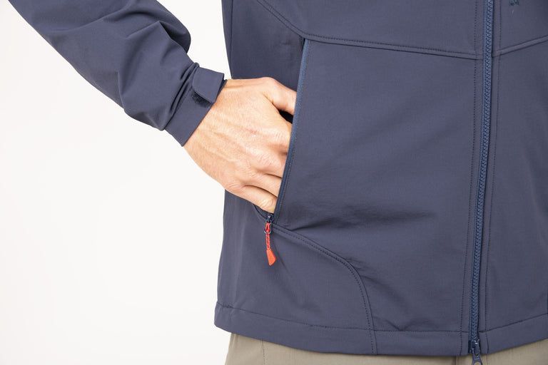 alpkit mens resolute softshell jacket pocket - closed