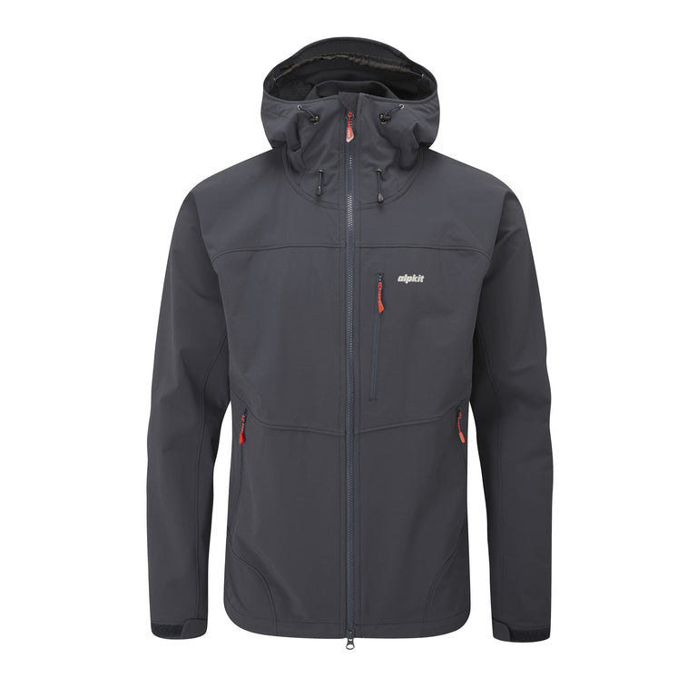 alpkit mens resolute softshell jacket in outer space - closed