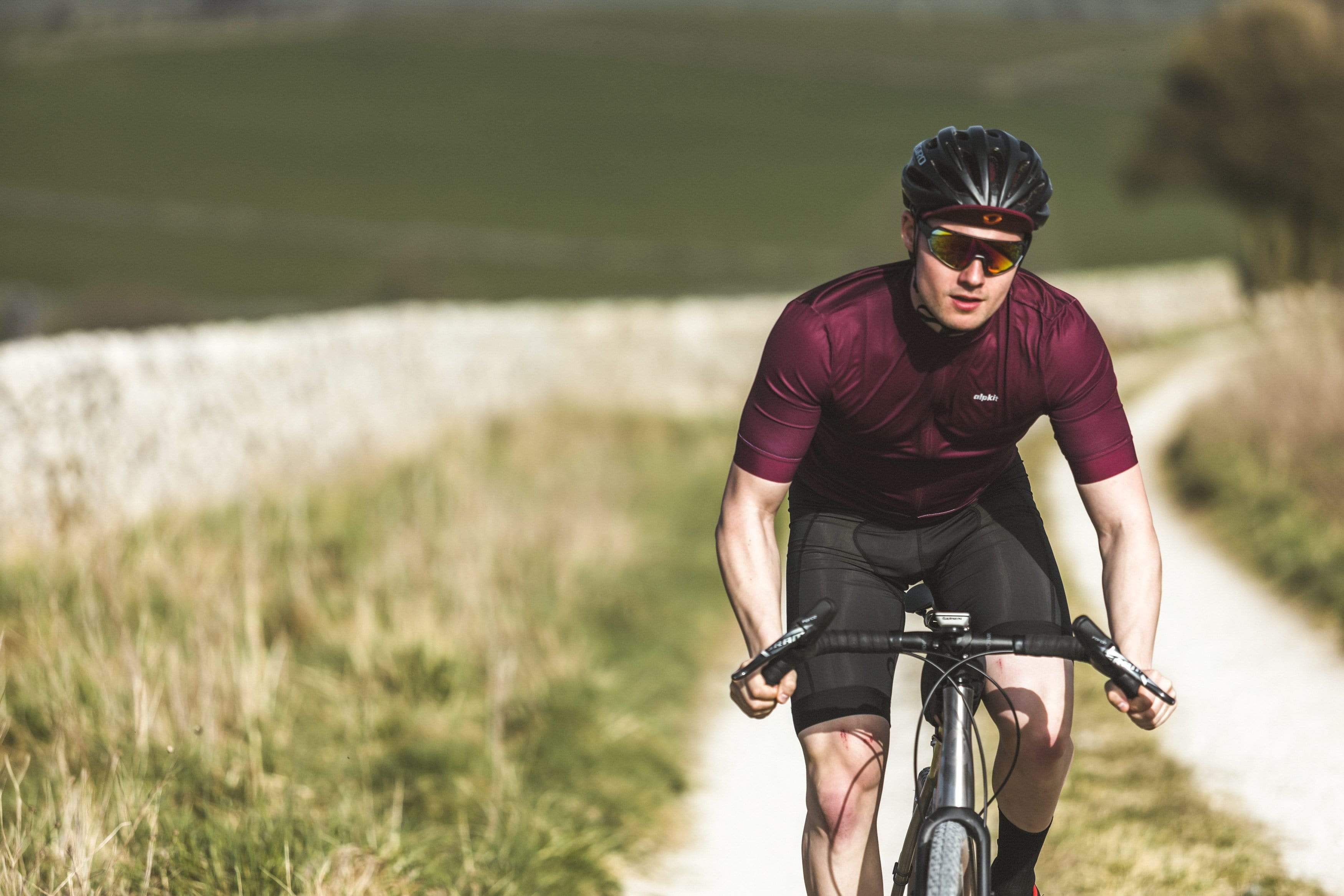 Burgundy 2025 cycling jersey