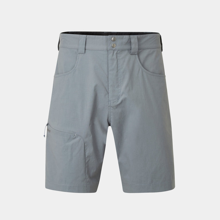 alpkit mens teleki shorts in steel grey - closed