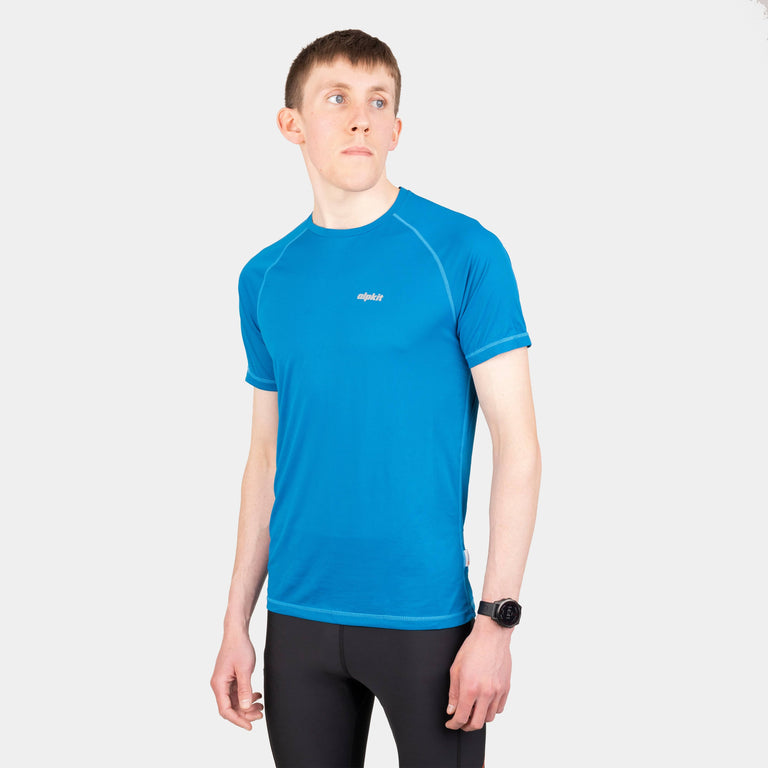 alpkit mens vamper short sleeve base layer for trail running fell running in reef