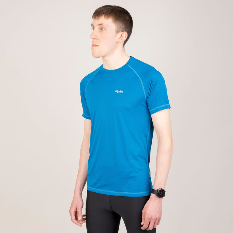 alpkit mens vamper short sleeve base layer for trail running fell running in reef front