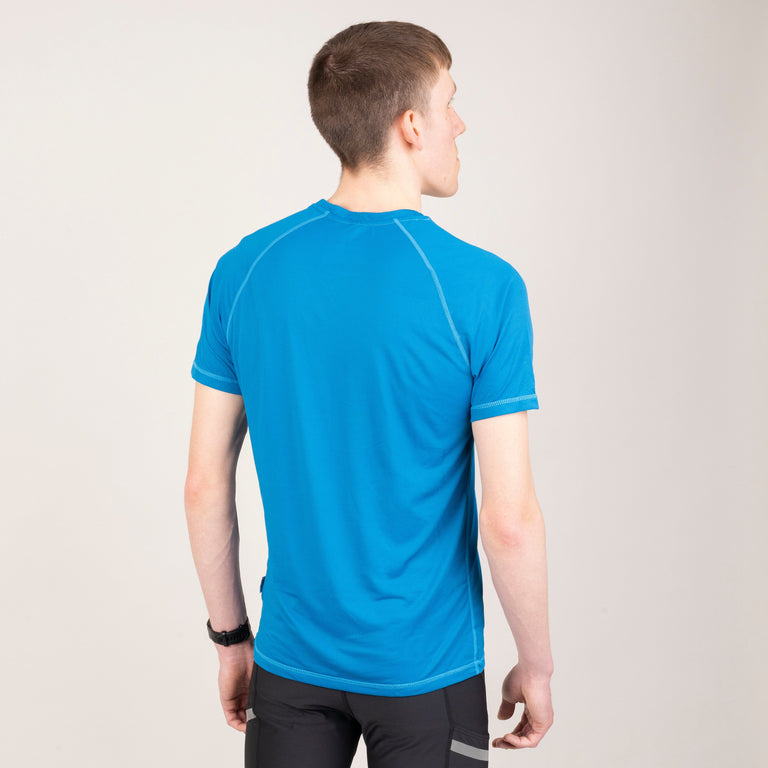 alpkit mens vamper short sleeve base layer for trail running fell running in reef rear