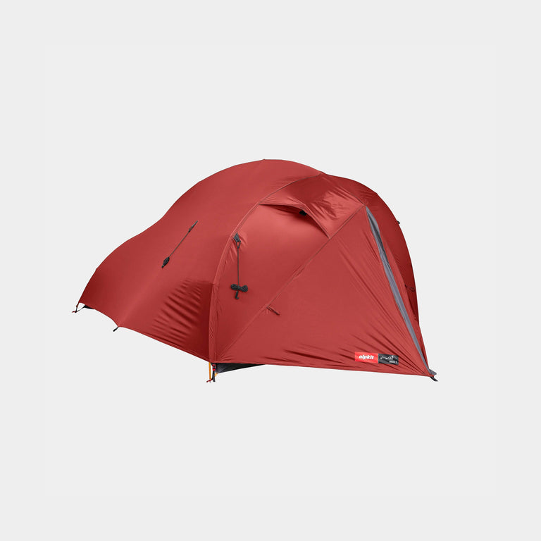 alpkit ordos 2 ultralight 2 person tent in chilli red - closed