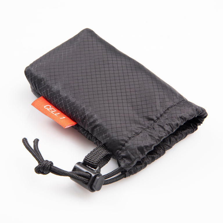 alpkit padded cell 1 small fleece lined accessory pouch in black detail