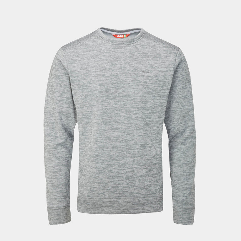 alpkit mens redpoint crew neck jumper in mercury grey - closed