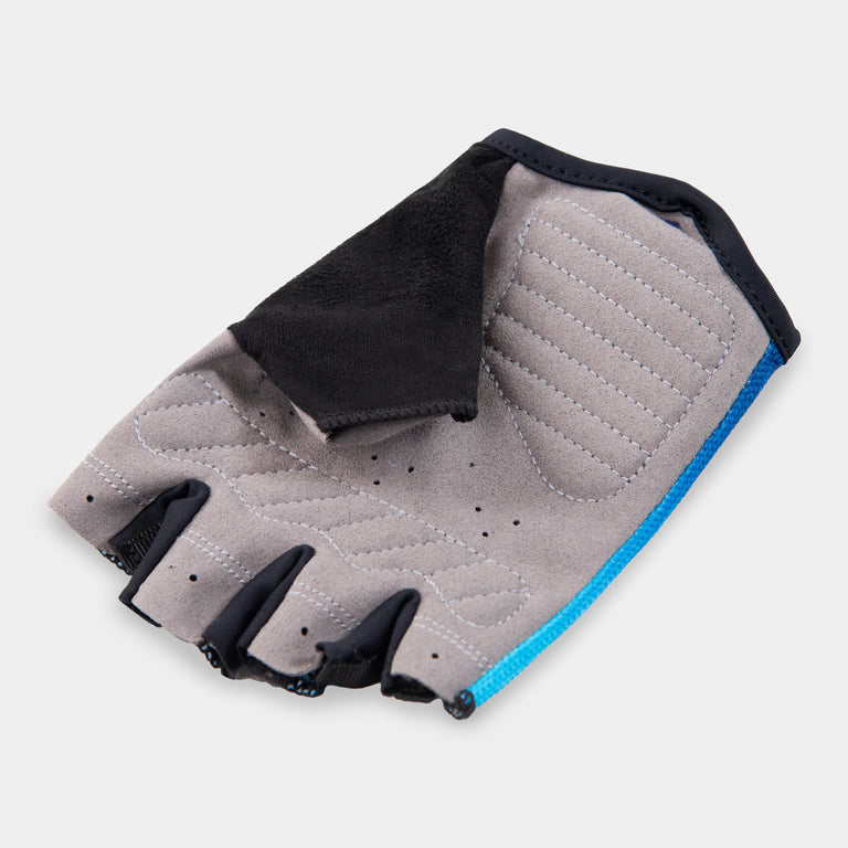 alpkit rhythm fingerless cycling glove in nemo blue palm