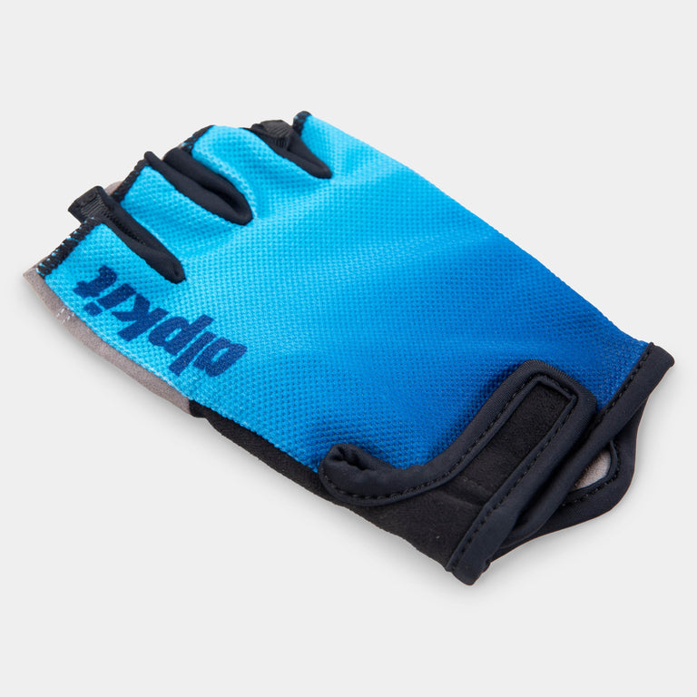 alpkit rhythm fingerless cycling glove in nemo blue back