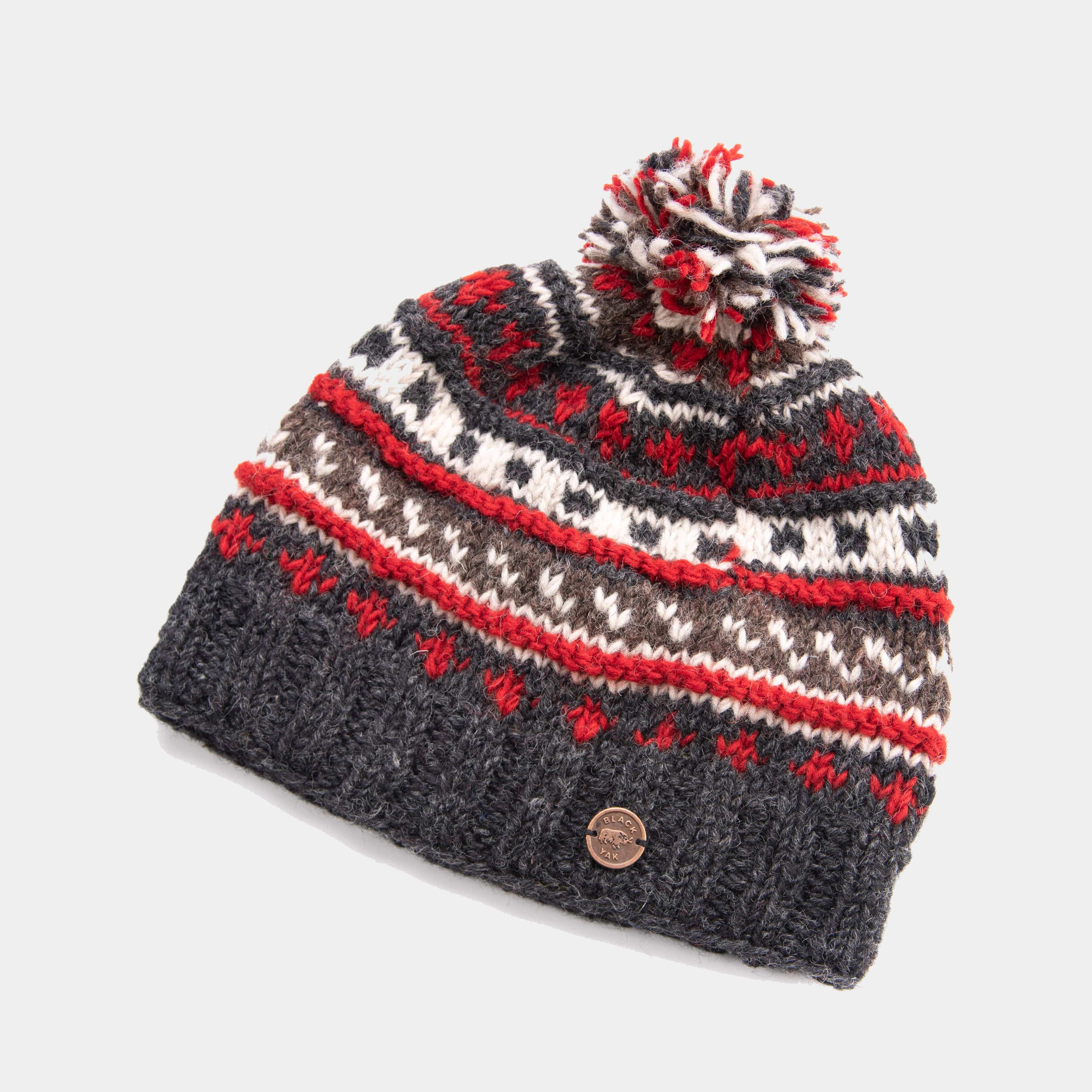 Black Yak Roag Hand Knitted Wool Bobble Hat