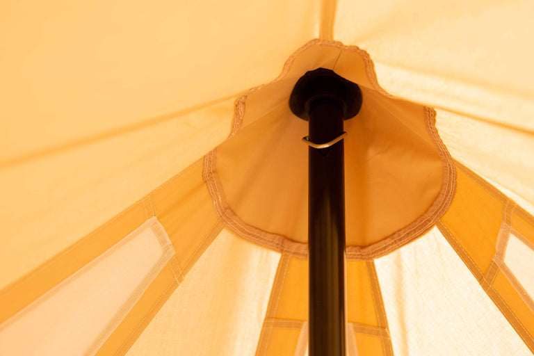 Alpkit roundhouse organic cotton bell tent pole top - closed