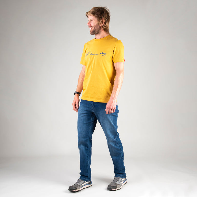 alpkit mens sequence jeans in blue outfit