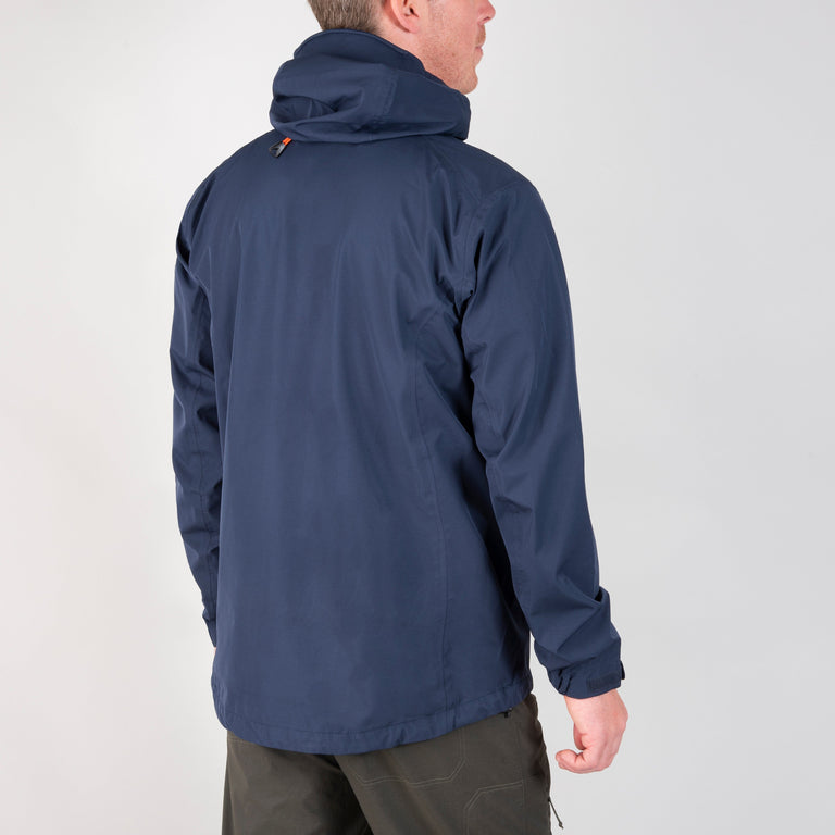 alpkit sigma mens waterproof jacket in outer space blue back - closed