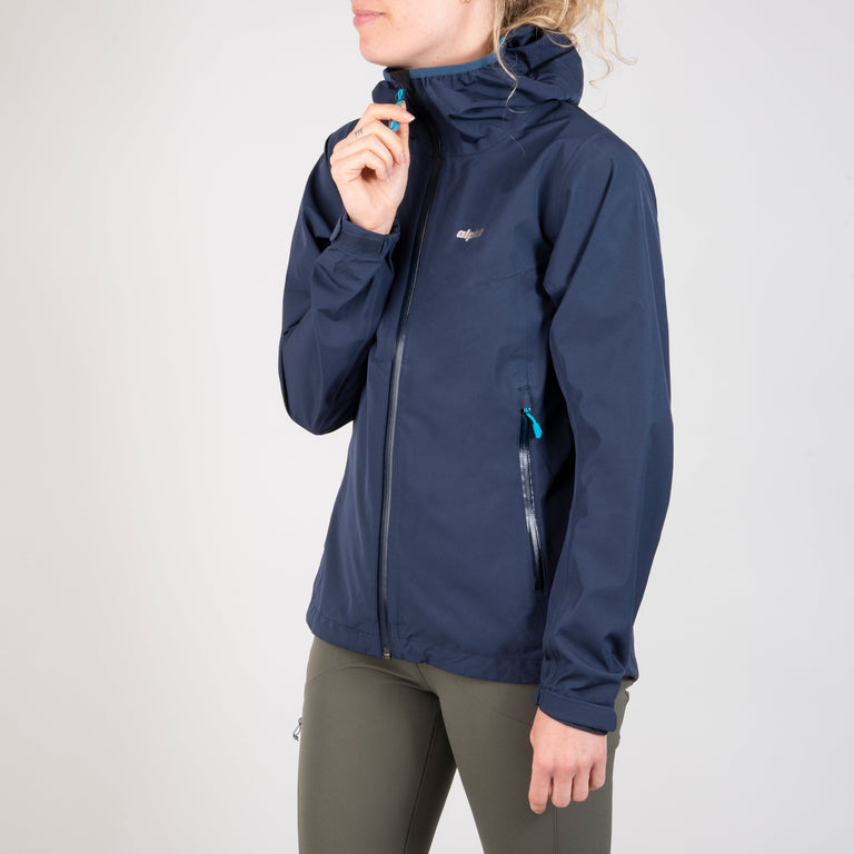 alpkit sigma womes waterproof jacket in outer space blue front