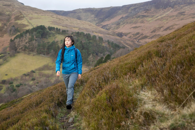 alpkit skarven womens trousers in grey - action - closed